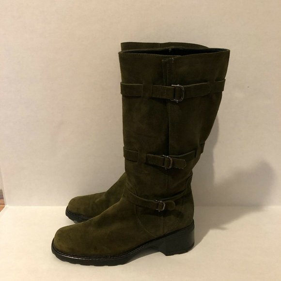 Aquatalia Olive Green Suede Boots - Picture 1 of 8